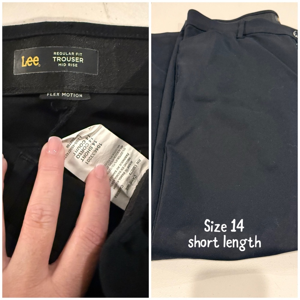 Lee Black Flex Motion Trousers